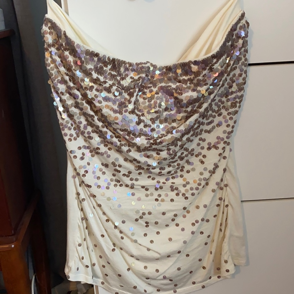 Express strapless sequin tank top